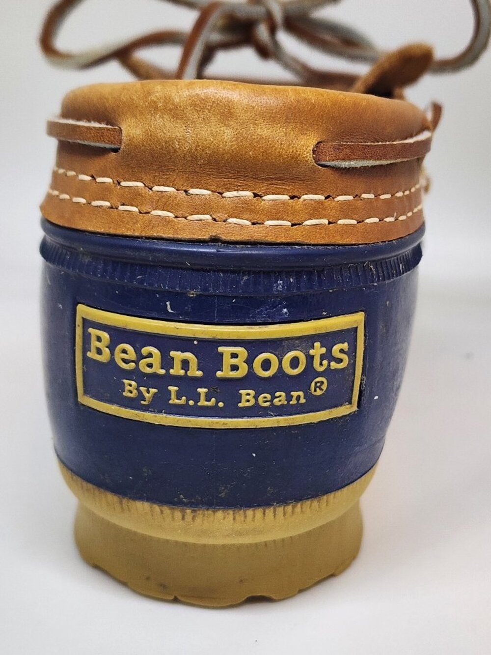 L.L. Bean Navy Blue and Tan Bean Boots